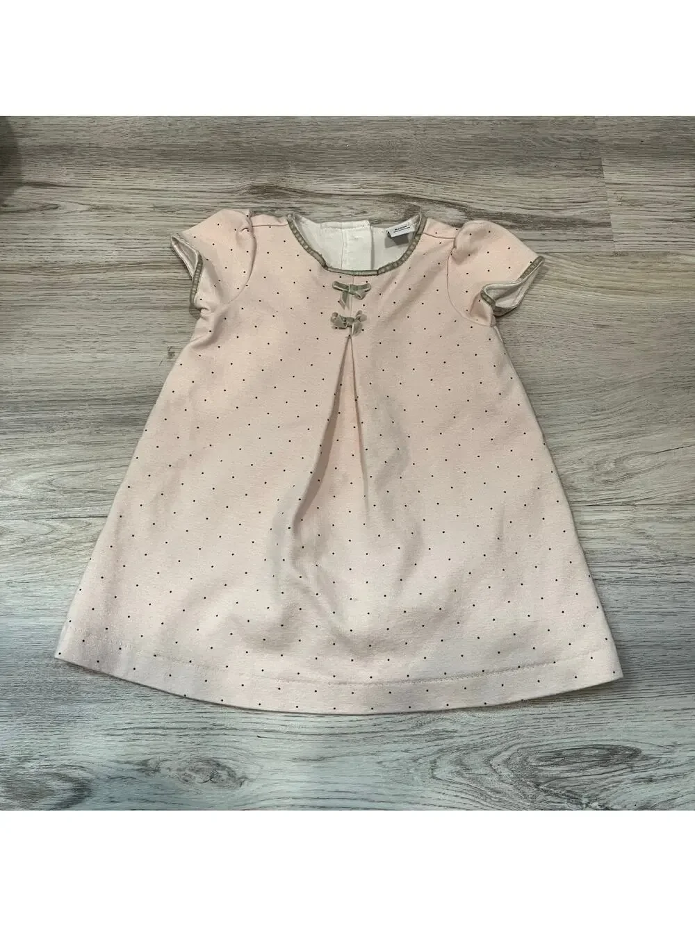Janie and Jack Precious Pony Polka Dot Ponte Dress Size 6-12 Months Cotton Blend